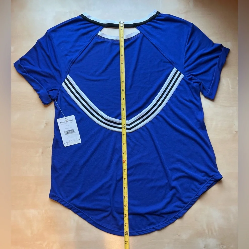FP Movement by Free People Zephyr Open-Back Workout Tee in Blue size x-small - Picture 7 of 9
